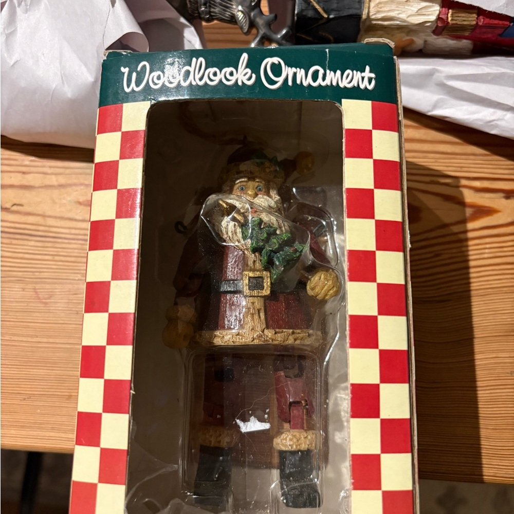 Santa Ornament - Red and Brown